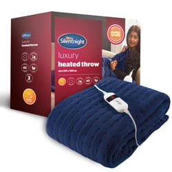 Silentnight Luxury Heated Throw- Navy
