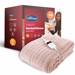 Silentnight Luxury Heated Throw- blush, LED, 1200 mm, 1600 mm, 20 mm, 1.3 kg, Polyester