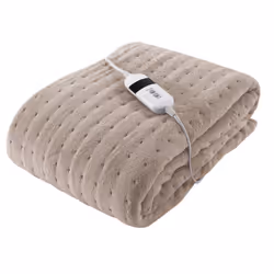 Silentnight Luxury Heated Throw- Natural, LED, 1200 mm, 1600 mm, 20 mm, 1.3 kg, Polyester