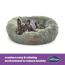Silentnight Calming Donut Pet Bed Round Soft Doghnout Cushion for Dogs and Cats - Small/Medium, Sage