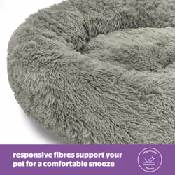 Silentnight Calming Donut Pet Bed Round Soft Doghnout Cushion for Dogs and Cats - Small/Medium, Sage