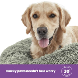 Silentnight Calming Donut Pet Bed Round Soft Doghnout Cushion for Dogs and Cats - Large, Sage
