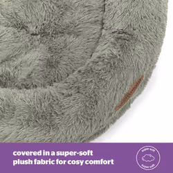 Silentnight Calming Donut Pet Bed Round Soft Doghnout Cushion for Dogs and Cats - Large, Sage