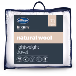 Silentnight Luxury Natural Wool Duvet Cotton Cover - Double, Lightweight