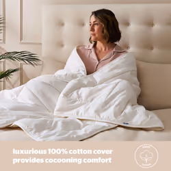 Silentnight Luxury Natural Wool Duvet Cotton Cover - Double, Lightweight