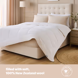 Silentnight Luxury Natural Wool Duvet Cotton Cover - King, Lightweight