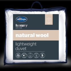 Silentnight Luxury Natural Wool Duvet Cotton Cover - SuperKing, Lightweight