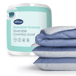 Silentnight Summer Breeze 2.5 Tog Coverless Duvet & Pillowcase - Single, Grey/Blue