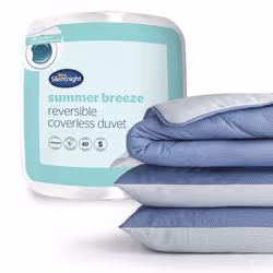 Silentnight Summer Breeze 2.5 Tog Coverless Duvet & Pillowcase - Double, Grey/Blue