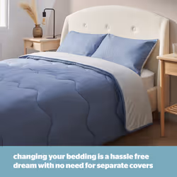 Silentnight Summer Breeze 2.5 Tog Coverless Duvet & Pillowcase - King, Grey/Blue