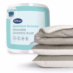 Silentnight Summer Breeze 2.5 Tog Coverless Duvet & Pillowcase - King, Cream/Taupe