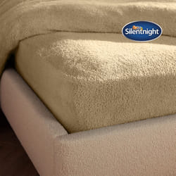 Silentnight Teddy Fleece Fitted Sheet Cosy Snuggly - Natural, King