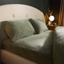 Silentnight Teddy Fleece Fitted Sheet Cosy Snuggly - Sage, Single