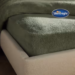 Silentnight Teddy Fleece Fitted Sheet Cosy Snuggly - Sage, Single