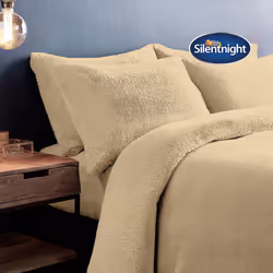 Silentnight Teddy Fleece Duvet Set Natural with Pillowcase - Single