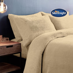 Silentnight Teddy Fleece Duvet Set Natural with Pillowcase - Double