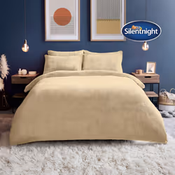 Silentnight Teddy Fleece Duvet Set Natural with Pillowcase - King