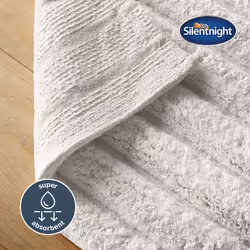 Silentnight Ribbed Cotton Bathmat Super Soft & Super Absorbent 100% Cotton BCI - Luxurious Deep Thick Textured Pile - 80 x 50 ...