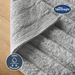 Silentnight Ribbed Cotton Bathmat Super Soft & Super Absorbent 100% Cotton BCI - Luxurious Deep Thick Textured Pile - 80 x 50 ...