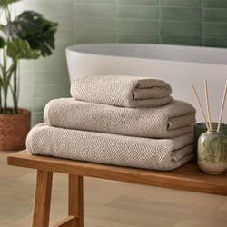 Silentnight Popcorn Waffle Towel 100% Cotton BCI, Super Soft and Absorbent - Hand Towel, Natural