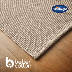 Silentnight Textured Knot Bathmat Super Soft & Quick Drying 100% Cotton BCI 80 x 50cm - Machine Washable - Natural