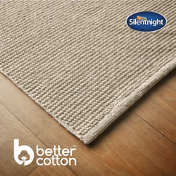 Silentnight Textured Knot Bathmat Super Soft & Quick Drying 100% Cotton BCI 80 x 50cm - Machine Washable - Natural