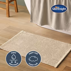 Silentnight Textured Knot Bathmat Super Soft & Quick Drying 100% Cotton BCI 80 x 50cm - Machine Washable - Natural