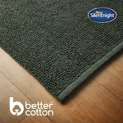 Silentnight Textured Knot Bathmat Super Soft & Quick Drying 100% Cotton BCI 80 x 50cm - Machine Washable - Green