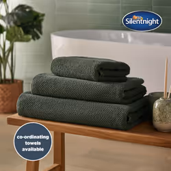 Silentnight Textured Knot Bathmat Super Soft & Quick Drying 100% Cotton BCI 80 x 50cm - Machine Washable - Green