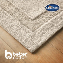 Silentnight Supersoft Bathmat Super Soft & Absorbent 100% Cotton BCI - Quick Drying Plush Texture Non-Slip Base Bathmat - 80 x 50cm - Machine - White