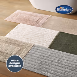 Silentnight Supersoft Bathmat Super Soft & Absorbent 100% Cotton BCI - Quick Drying Plush Texture Non-Slip Base Bathmat - 80 x 50cm - Machine - White