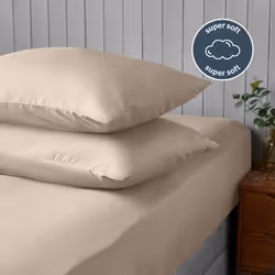 Silentnight Supersoft Pillowcase Pair Flap Close - Natural