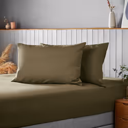 Silentnight Supersoft Pillowcase Pair Flap Close - Olive