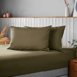 Silentnight Supersoft Pillowcase Pair Flap Close - Olive