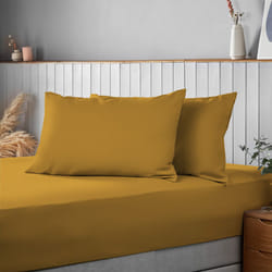 Silentnight Supersoft Pillowcase Pair Flap Close - Ochre