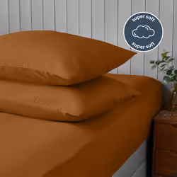 Silentnight Supersoft Pillowcase Pair Flap Close - Terracotta