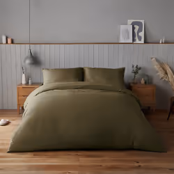 Silentnight Supersoft Duvet Set Easy Care Cosy - Double, Olive Green