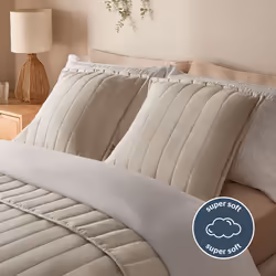 Silentnight Supersoft Quilted Cushion or Bedspread - Cushion, Natural