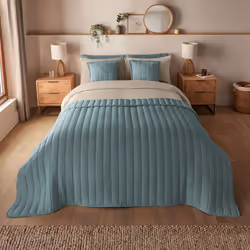 Silentnight Supersoft Quilted Cushion or Bedspread - Bedspread, Blue