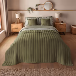 Silentnight Supersoft Quilted Cushion or Bedspread - Bedspread, Green
