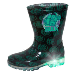 Boys Incredible Hulk Light Up Wellington Boots Marvel Rain Snow Shoes Wellies - UK 6 Child