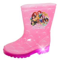 Girls Disney Princess Light Up Wellington Boots Kids Wellingtons Pink Wellies - UK 10 Child