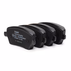 Brake pad set; DELPHI; not prepared for wear warning indicator with anti-squeak plate with accessories; for RENAULT, NISSAN, ...