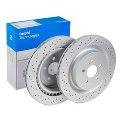DELPHI Brake disc MERCEDES-BENZ: C-Class Saloon, C-Class Coupe, C-Class T-modell 26mm 5 Vented, Perforated, slotted/perforated Coated High-carbon