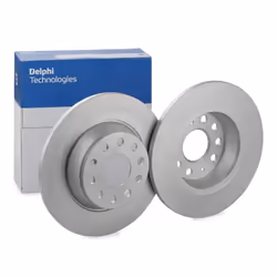 Brake disc; DELPHI; 282 12 5 solid Coated; for VOLKSWAGEN, AUDI, SKODA, SEAT, VW; 1K0615601AD, 1K0615601M, 5Q0615601G, 8P0098 ...