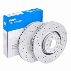 Brake disc; DELPHI; 320 30 5 Vented, Perforated Coated High-carbon; for AUDI, SEAT; 8D0615301K, 8D0615301M, 8E0615301AD, 8E06 ...