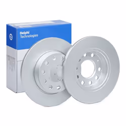 Brake disc; DELPHI; 255 12 5 solid Coated; for AUDI, SEAT; 8E0615301AA, 8E0615601D, 8E0615601Q, 8E0615601D, 8E0615601Q