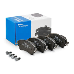 DELPHI LP3240 Brake pad set prepared for wear warning indicator with anti-squeak plate with accessories AUDI: A4 B9 Saloon, A4 B9 Avant