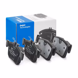 Brake pad set; DELPHI; prepared for wear warning indicator with anti-squeak plate without accessories; for VOLVO; 31423653, 3 ...
