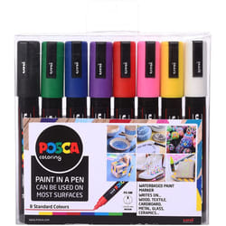 POSCA 153544843 2.5 mm Bullet Tip Waterbased Paint Marker - Assorted colours (Pack of 8)